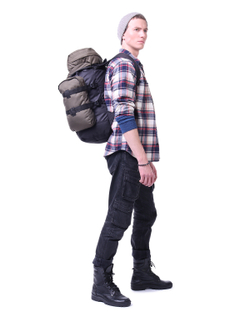 Рюкзак туристический Prival Кузьмич 45, Чёрный + хаки