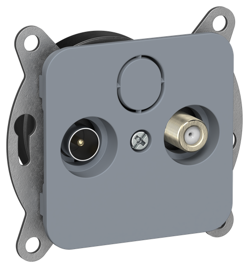 FLITE Розетка 2-местная TV+SAT экранированная проходная РТВс-2-1-2-ФлМ маренго IEK