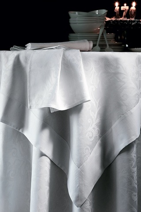 Скатерть OMBELLE blanc 170 х 300, 100% хлопок жаккард Blanc des Vosges 170 x 300 Белый