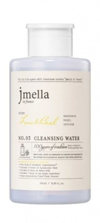 JMELLA  Очищающая вода "Мандарин, базилик, ветивер"- IN FRANCE LIME & BASIL CLEANSING WATER, 500 мл