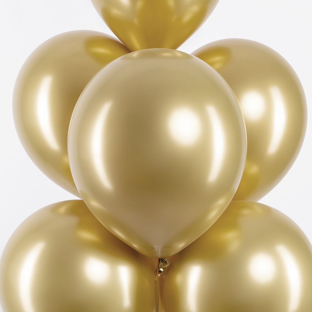 Шар (12''/30 см) Белое золото, хром, 50 шт.