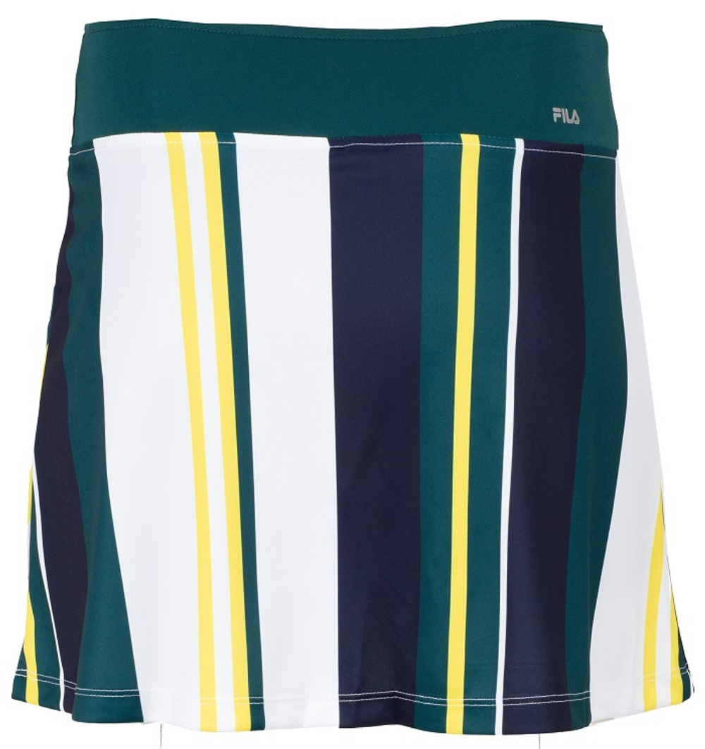 Юбка для девочки теннисная Fila Skort Elliot Girls - white/deep teal stripe