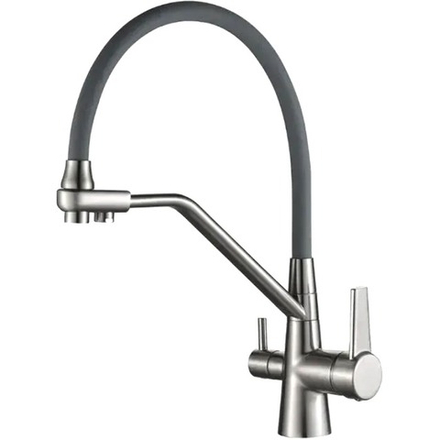 Смеситель для кухни со встроенным фильтром HAIBA HB76855-5 хром-серый