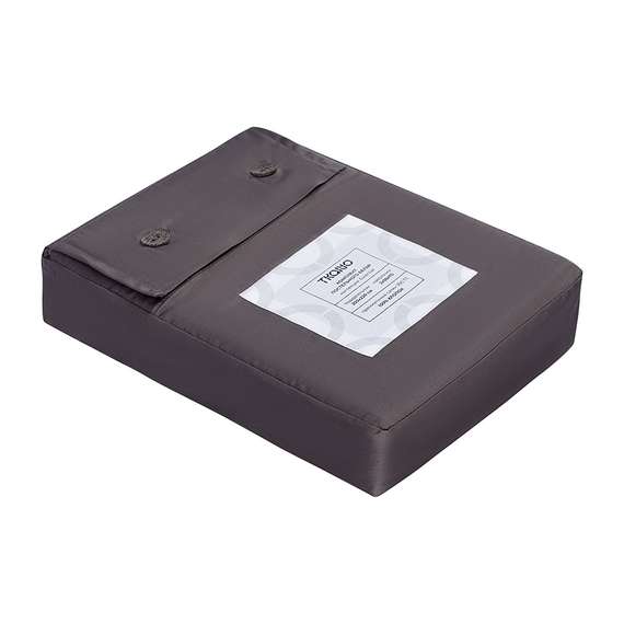 Комплект постельного белья из премиального сатина темно-серого цвета из коллекции essential, 200х220 см