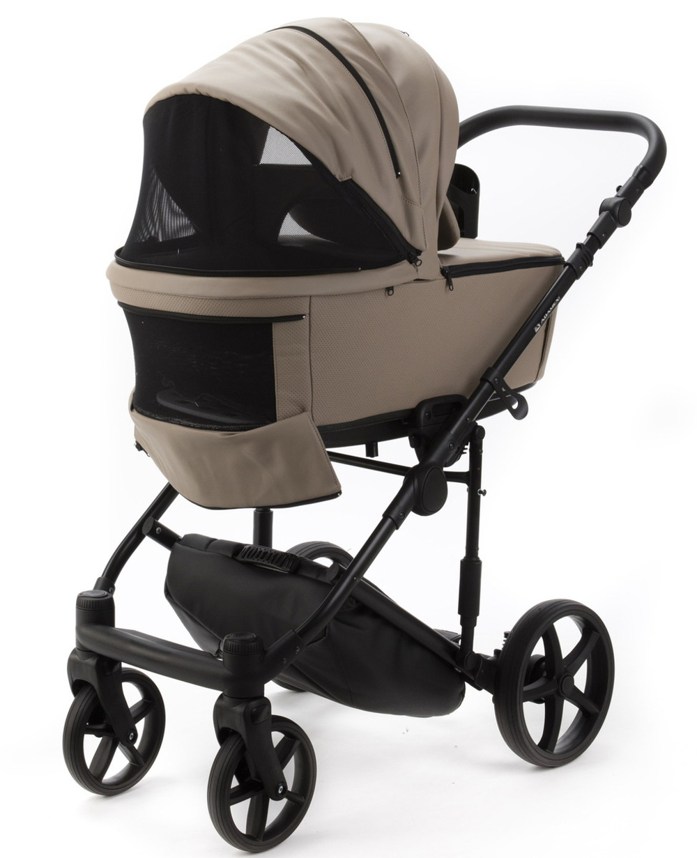 Детская коляска Adamex Zico Deluxe New 2 в 1 ZN-SA09 (ТЕМНО-БЕЖЕВАЯ КОЖА)