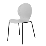 Стул пластик Wave серый с черными ножками