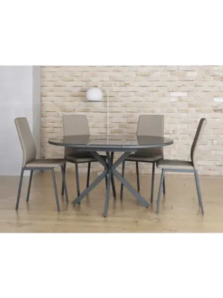 Стол кухонный обеденный круглый раздвижной 100х100х75,5 см