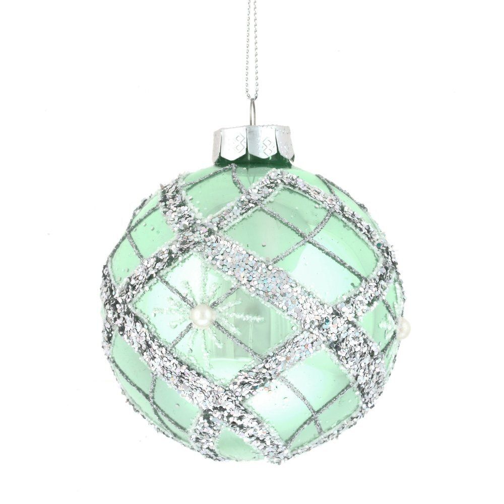 GAEM Украшение новогоднее Шар "Веселые ребята в бирюзовом" (блок 12 шт), D8 см, L36 W28 H11 см, 6в.