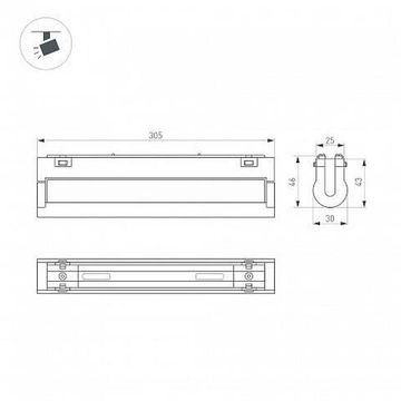 Магнитный трековый светильник 12W 4000К 044442 черный MAG-VIBE-FLAT-TURN-L305-12W Day4000 (BK, 110 deg, 48V) Arlight