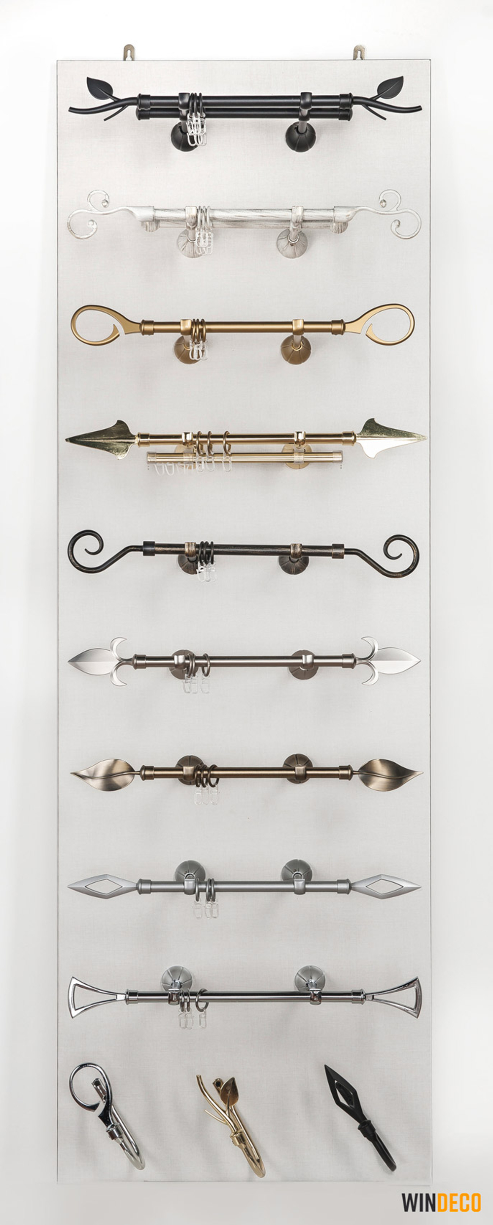 Наконечники металлические d16 мм Артик Флора, цвет белое золото