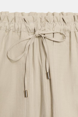 ZARA БРЮКИ TAPERED С ЭЛАСТИЧНЫМ ПОЯСОМ, СВЕТЛЫЙ ЖЕЛТО-КОРИЧНЕВЫЙ