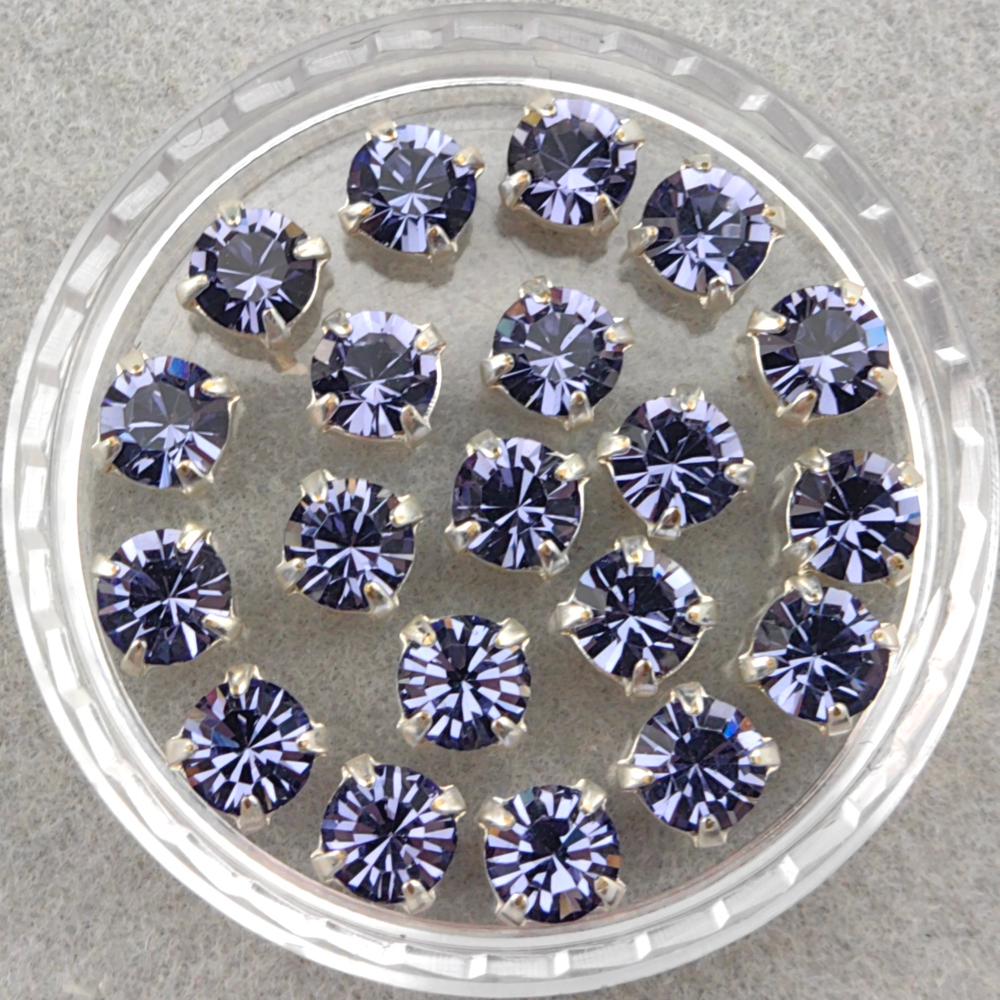 Шатоны Preciosa MAXIMA в оправах, Tanzanite/Silver