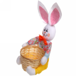 Кашпо плетеное с фигурой d-11см «Зайка» 29см ДоброСад