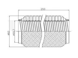Гофра глушителя 55x250 мм InterLock UNIO EXP-55250L