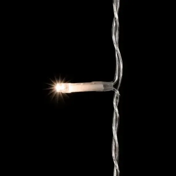 Светодиодный занавес 2*2 м., 400 теплых белых LED ламп, облегченный, прозрачный провод ПВХ, LTC (PCL400NOT-10-2WW)