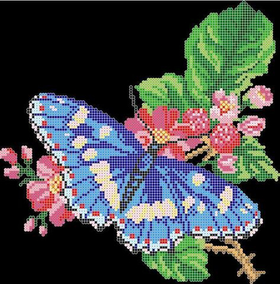 Г-1054,1 Бабочка и цветы 2