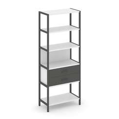 Shelf System Односекционный стеллаж пятиярусный с ящиками SN.STM-512 Белый/Антрацит/Металл Антрацит