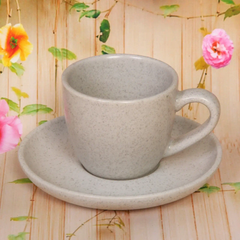 Кофейная пара керамическая «Stone» (кружка 80мл+блюдце)