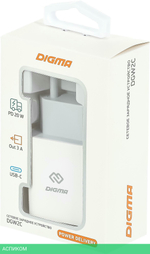 Сетевое зарядное устройство Digma DGW2C 20W USB-C белый (DGW2C0F010WH)