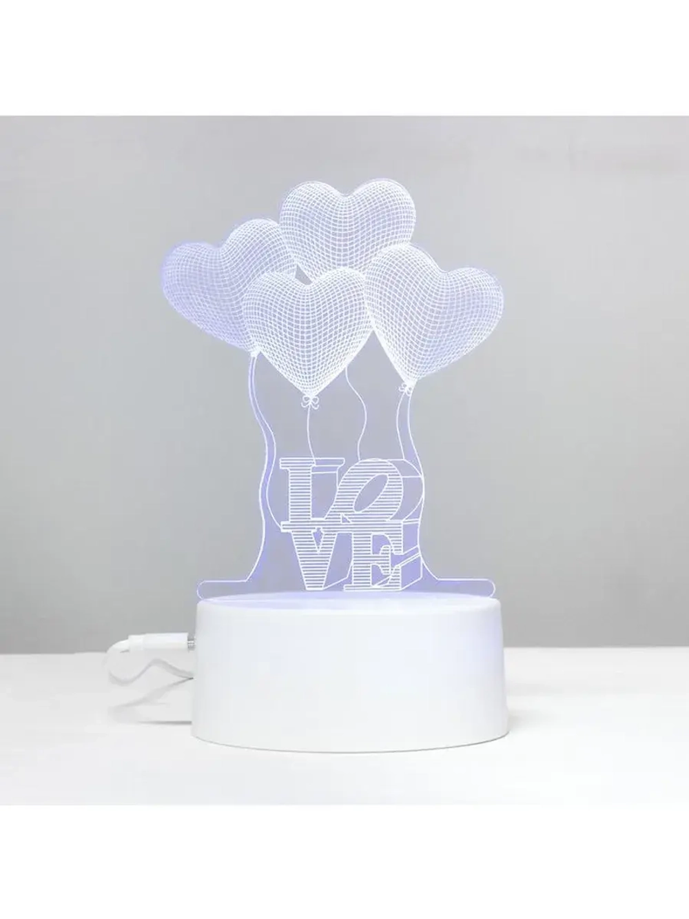 Светильник сенсорный «Четыре сердца» LED 7 цветов USB/от бат