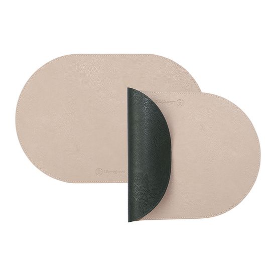 Набор из 4-х двухсторонних сервировочных салфеток pool, 30х45 см, зеленый/бежевый