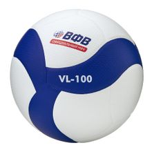 Мяч вол. ВОЛАР VL-100, р.5, оф.мяч ВФВ, синт.кожа (микрофибра), 18 панелей, клееный, бело-син