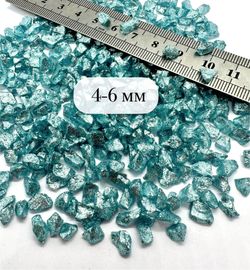 СТЕКЛЯННАЯ КРОШКА БЛЕСТЯЩАЯ СВЕТЛО-ГОЛУБАЯ