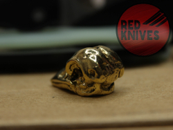 Бусина темлячная "Череп птицы", латунь