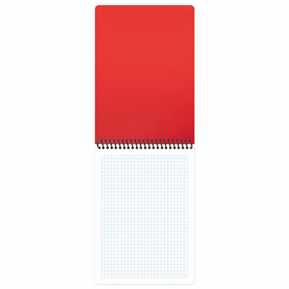 Блокнот БОЛЬШОГО ФОРМАТА А4, 80 л., обложка пластик, клетка, BRAUBERG "Metropolis", КРАСНЫЙ, 115573