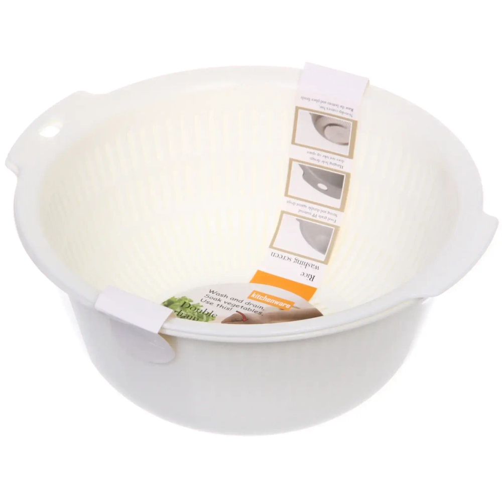 Дуршлаг пластиковый «Фаттория» 20*9,5см двойной с чашей