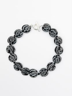 Massimo Dutti Короткое ожерелье с бусинами асимметричной формы, черный