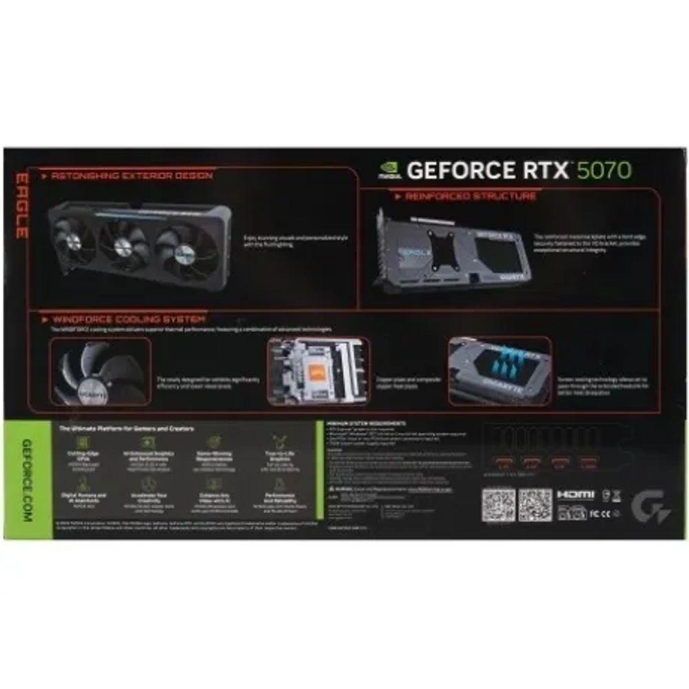 Видеокарта Gigabyte RTX5070 EAGLE OC SFF 12GB GDDR7 192bit 3xDP HDMI 3FAN RTL