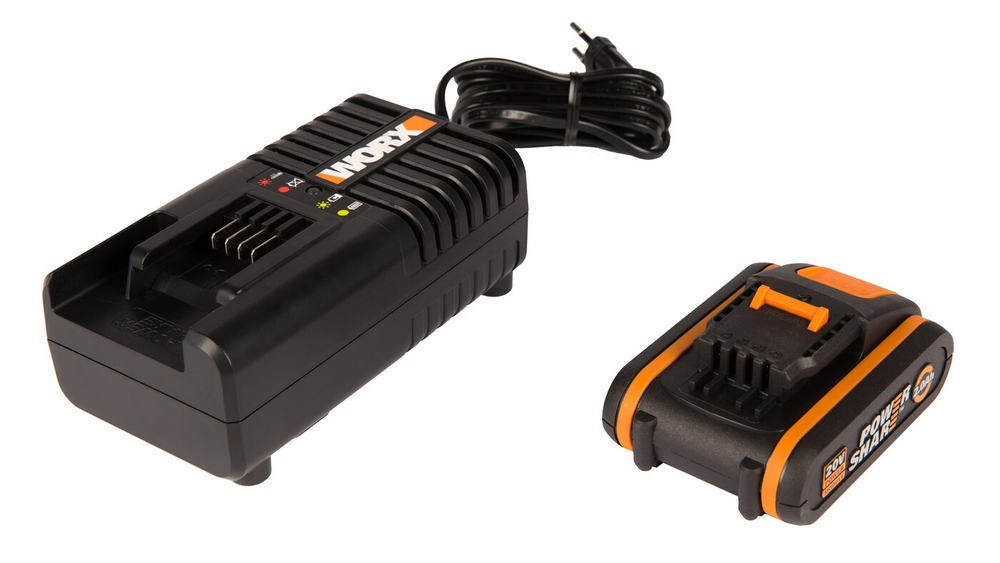 Комплект WORX WA3611: Двойное зарядное устройство WA3883