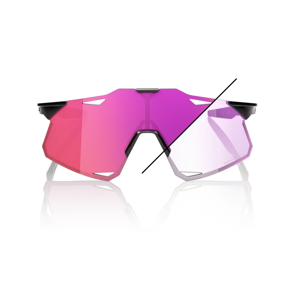 Спортивные очки 100% HYPERCRAFT Gloss Black - Purple Flash Mirror Photochromic Lens