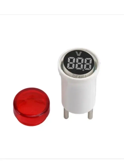 Цифровой вольтметр переменного тока бытовой сети в розетку 220В, красный дисплей