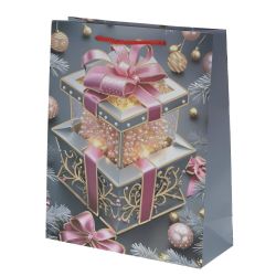 GAEM Пакет подарочный (бумага 210г/м2, блок 12шт), L32 W10 H26 см, 4в.