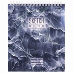 Скетчбук, каменная бумага 235 г/м2, 170х195 мм, 20 л., гребень, подложка, холодная фольга, "Мрамор", 98627