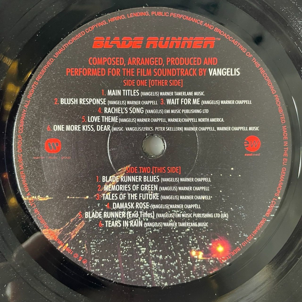 Винтажная виниловая пластинка LP Vangelis Blade Runner (EU 2015) Blush Response