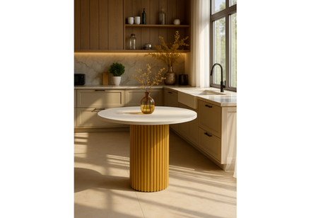 Стол деревянный Woodville Барел 110 белый, золото