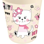 Стакан детский 280мл с декором «Кошечка» (светло-бежевый)