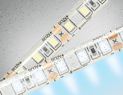 Светодиодная лента GS1203 2835 120Led/ 9.6W m/ 12V IP65 6500K/ 5000*8*2.27mm/ кратность резки 25mm (2 конт.)