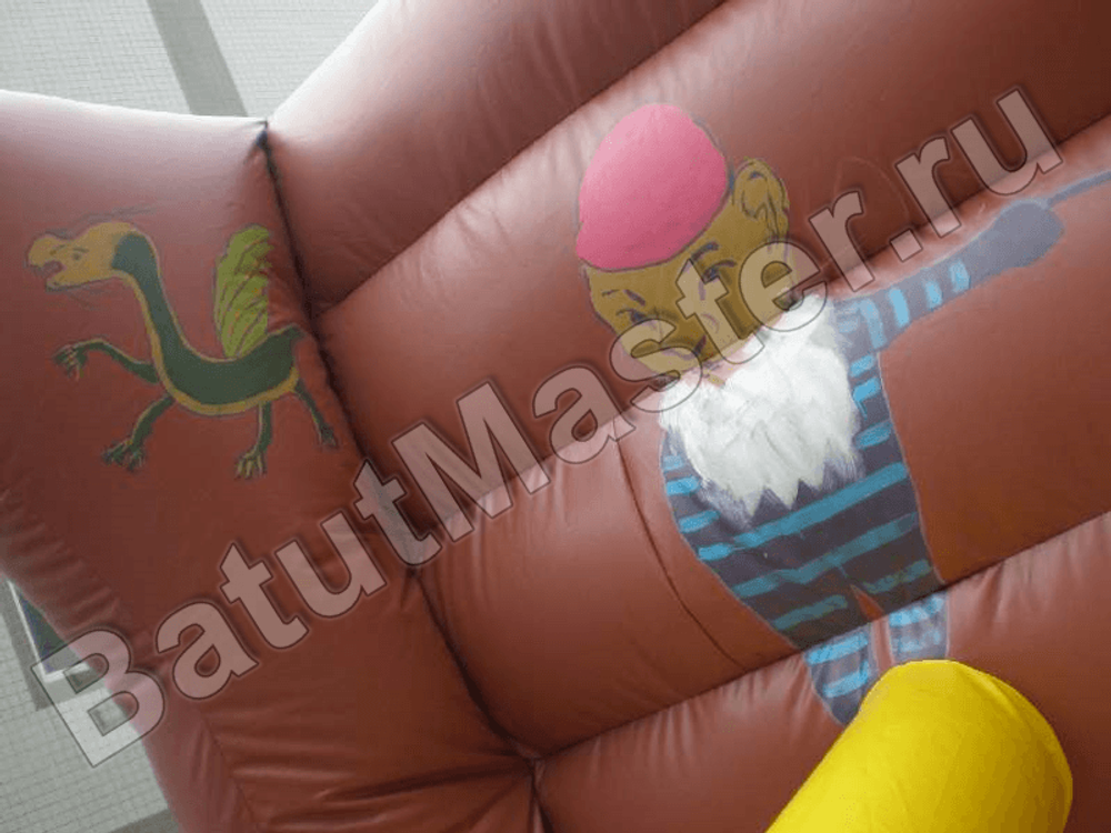 Большой надувной батут-горка "Фрегат"