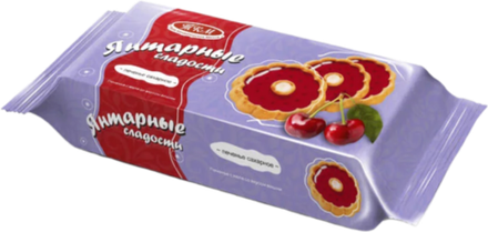 Печенье Янтарные Сладости с желе со вкусом Вишня 250г