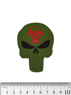 Шеврон Punisher Biohazard 3D PVC. Олива