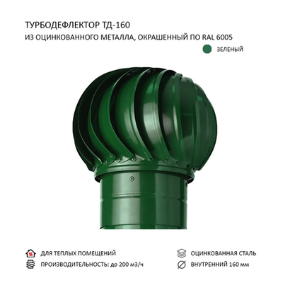 Турбодефлектор TD160, зелёный