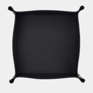 Лоток для мелочей из натуральной кожи теленка, черного цвета