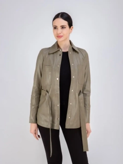 Кожаная куртка демисезонная рубашка