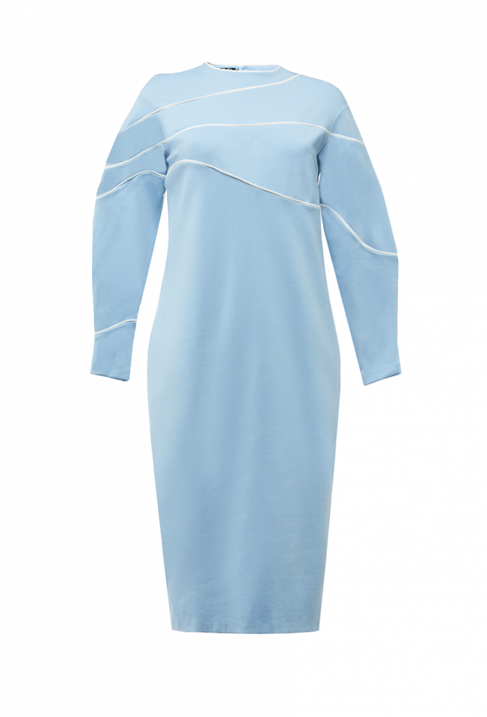 Платье прямого кроя голубое 03-02-20 FW