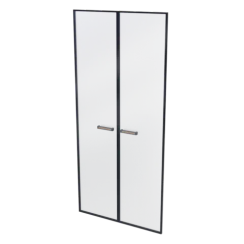 Комплект стеклянных фасадов высокие в алюминиевой раме PREGO 840х18х1971 П.СФВ Дуб Крафт табачный/Антрацит