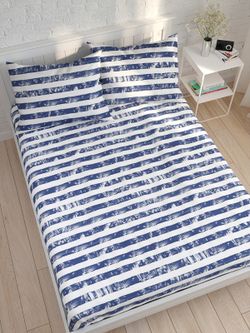 Постельное белье Сказка "Crane" 1,5-сп Наволочка 50х70 см 1 шт Простынь на резинке 90х200 см Пододеяльник 145х215 см, перкаль